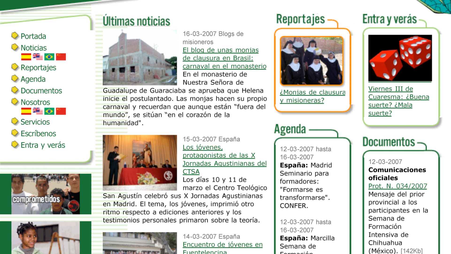 AgustinosRecoletos.org vai ser agora snt.recoletos.org