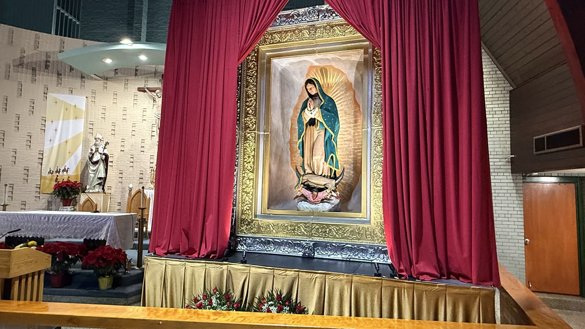 Virgen peregrina de Guadalupe en Union City, Nueva Jersey, Estados Unidos.